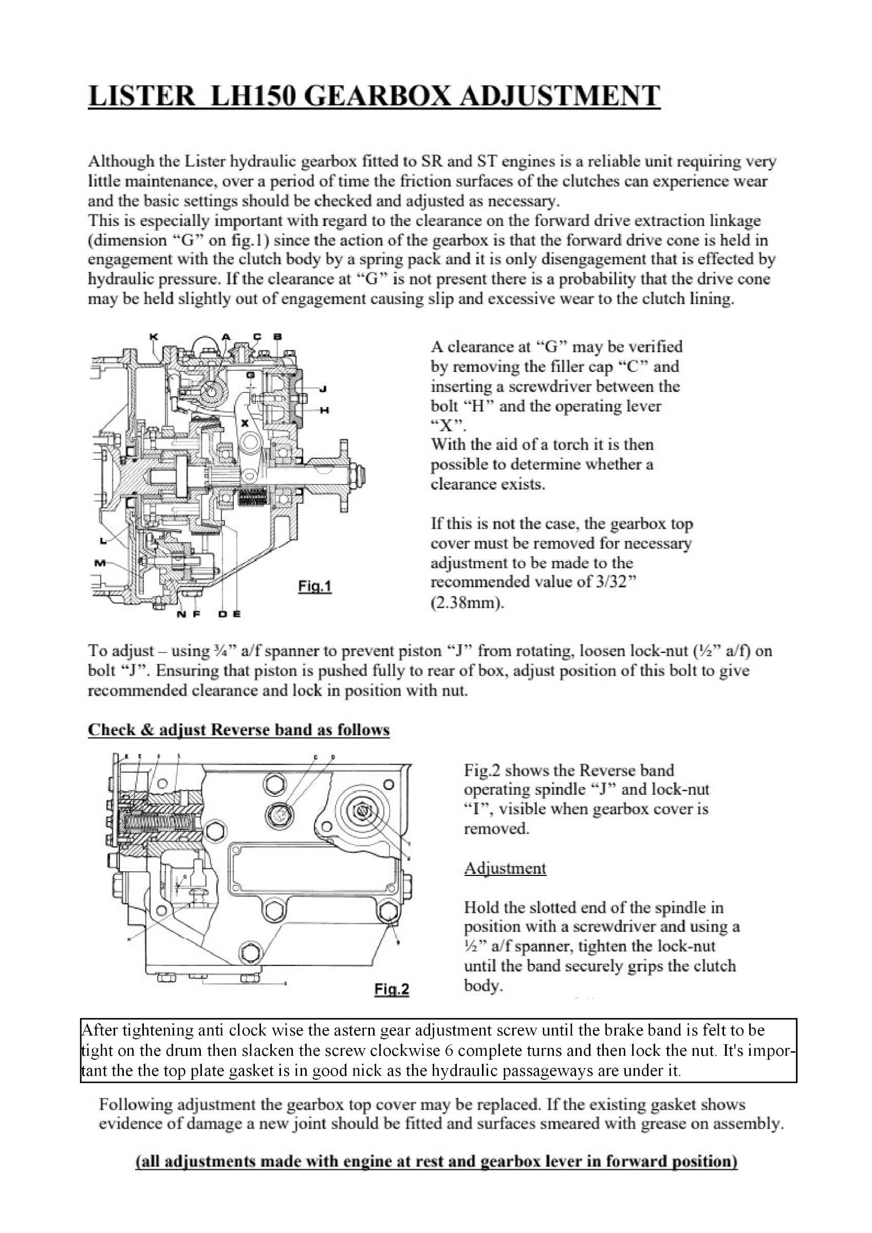 LH150 Reverse gearbox - No reverse - Lister - Canal World